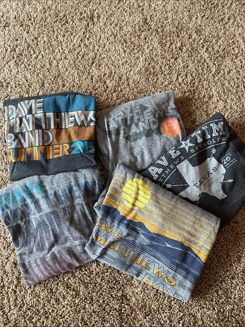 Dave Matthews Concert Tees- All 5 sold together!